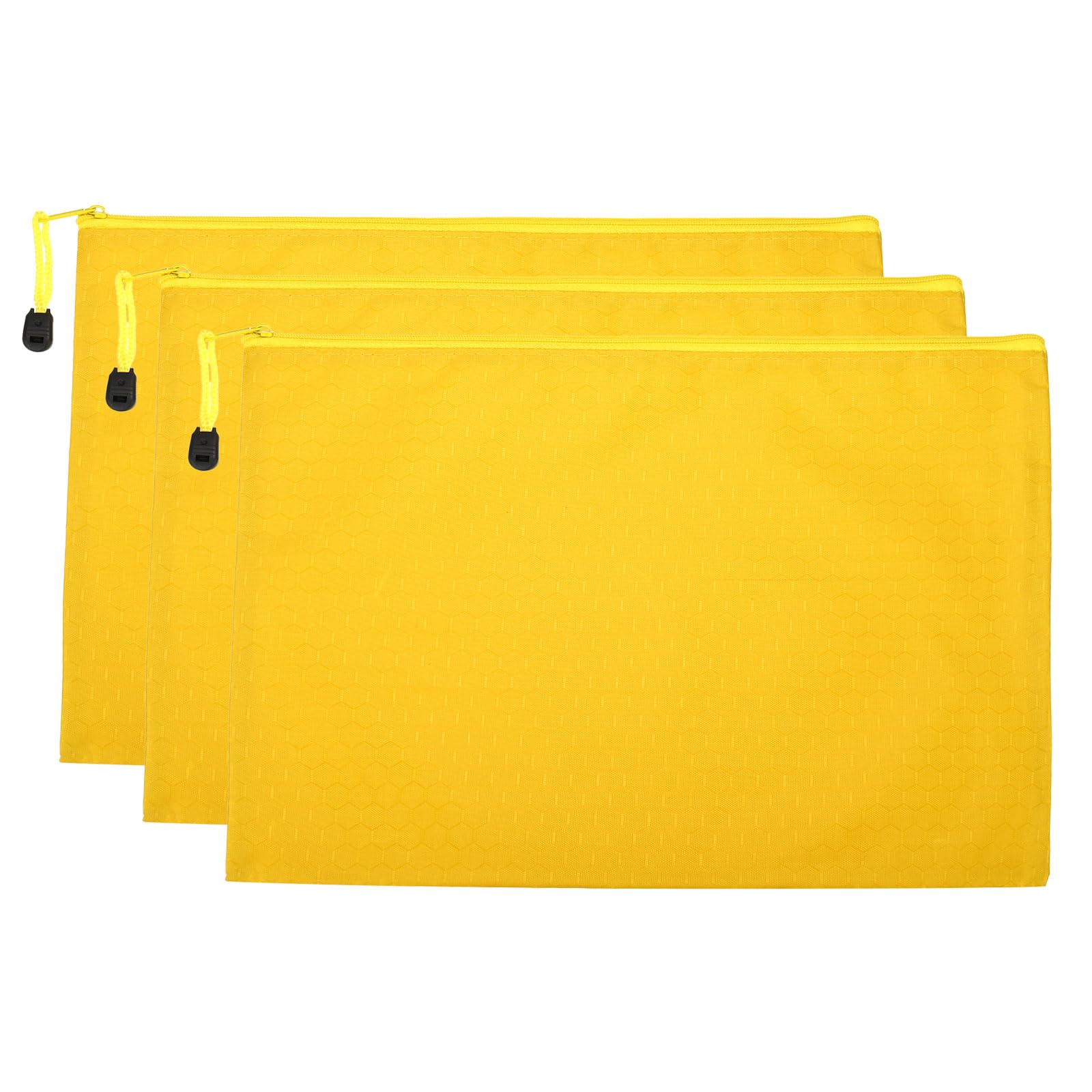 PATIKIL Waterproof Zipper File Bags, 3 Pack A4 Document Holders, Yellow — image 1
