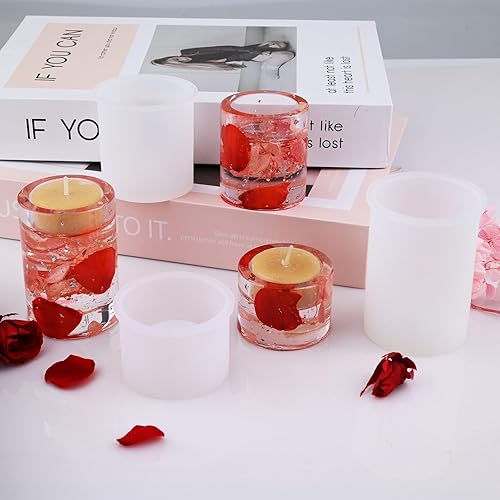 Miniatura 8 de Actvty Portavelas Tealight moldes de resina 2 piezas de esfera moldes de resina epoxi para mesa de centro de mesa de comedor decoraciones de boda