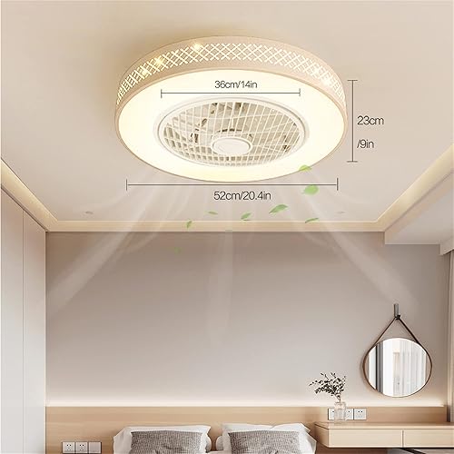 Miniatura 3 de Lámpara de ventilador de control remoto, luz de techo con ventilador de 3 velocidades, lámpara de ventilador de rejilla de atenuación continua para