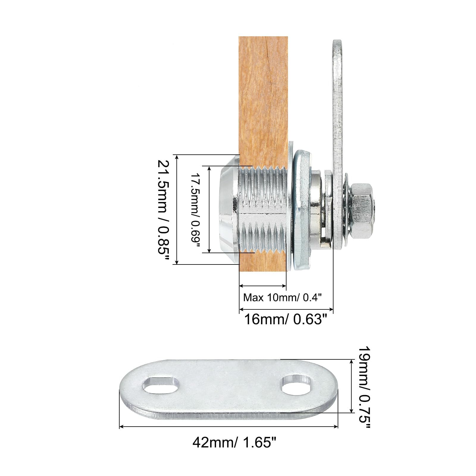 PATIKIL Cabinet Cam Lock with Key - Image 2