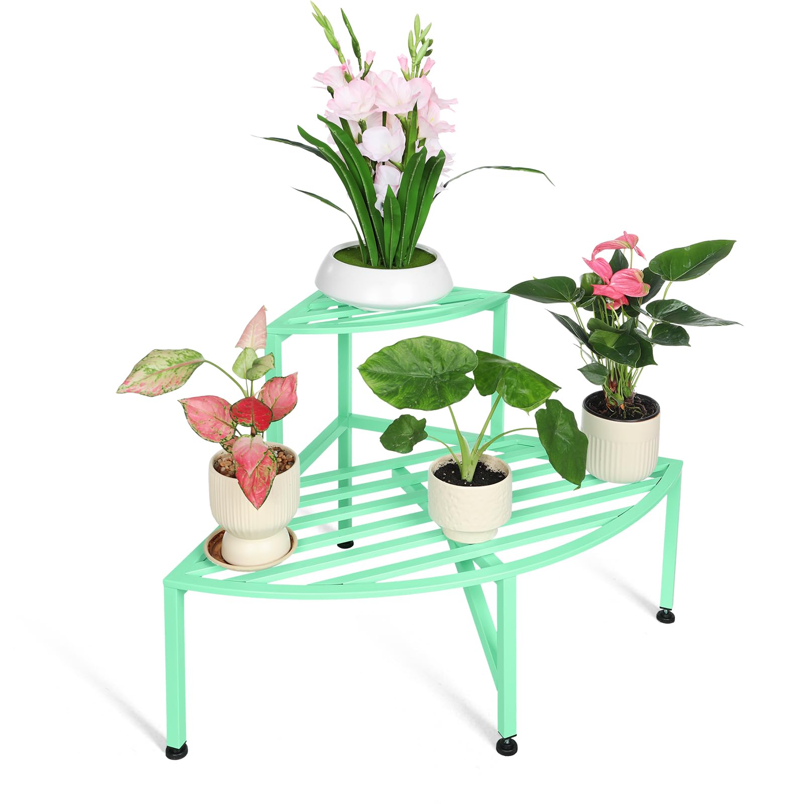 Support d'angle pour plantes d'extérieur en métal robuste Dipion 94,2 cm