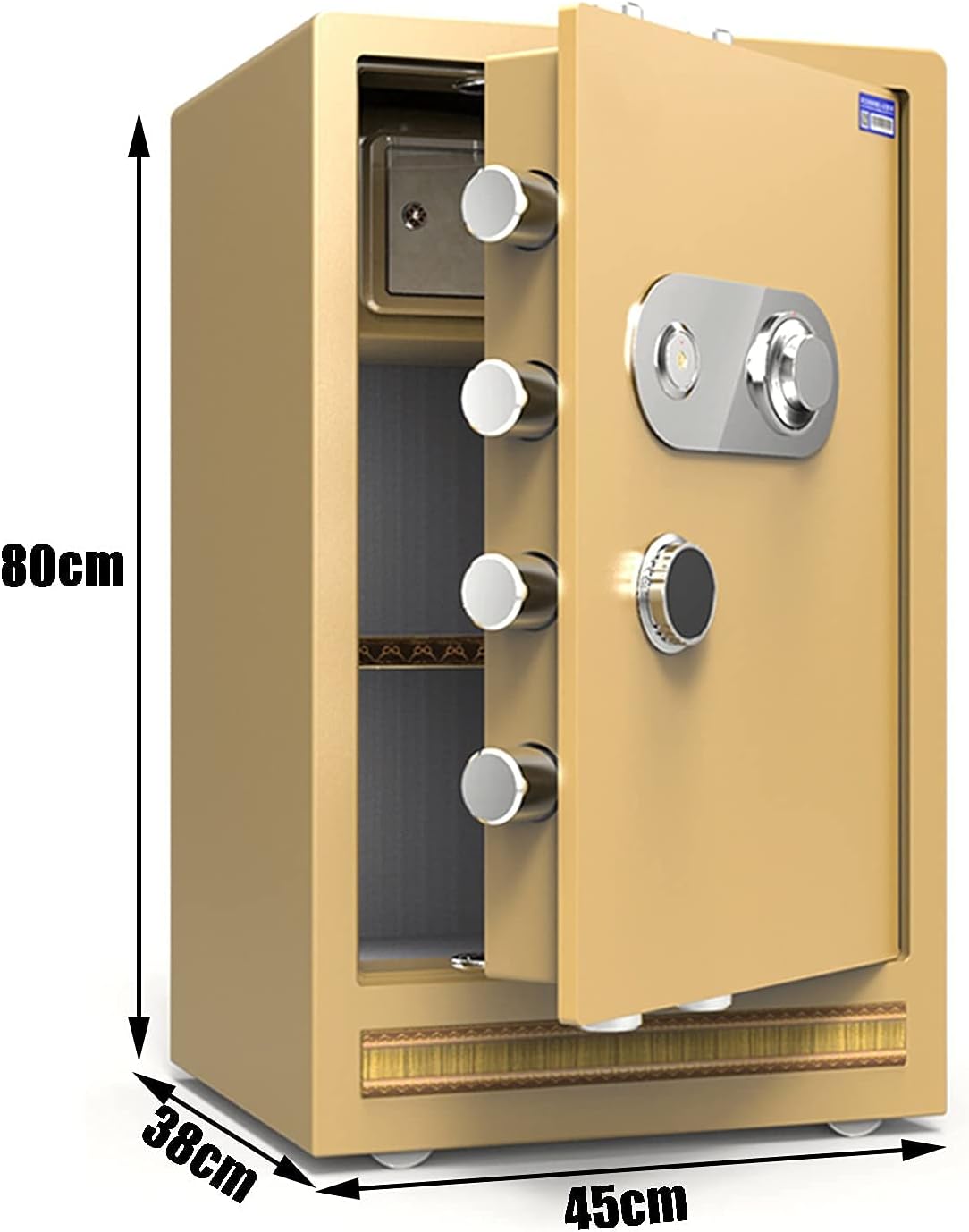 MXCERH s Fireproof and Anti-Theft Large-Capacity Storage Cabinet Height 60cm/70cm/80cm Home Business Office (Black 70x43x36cm)