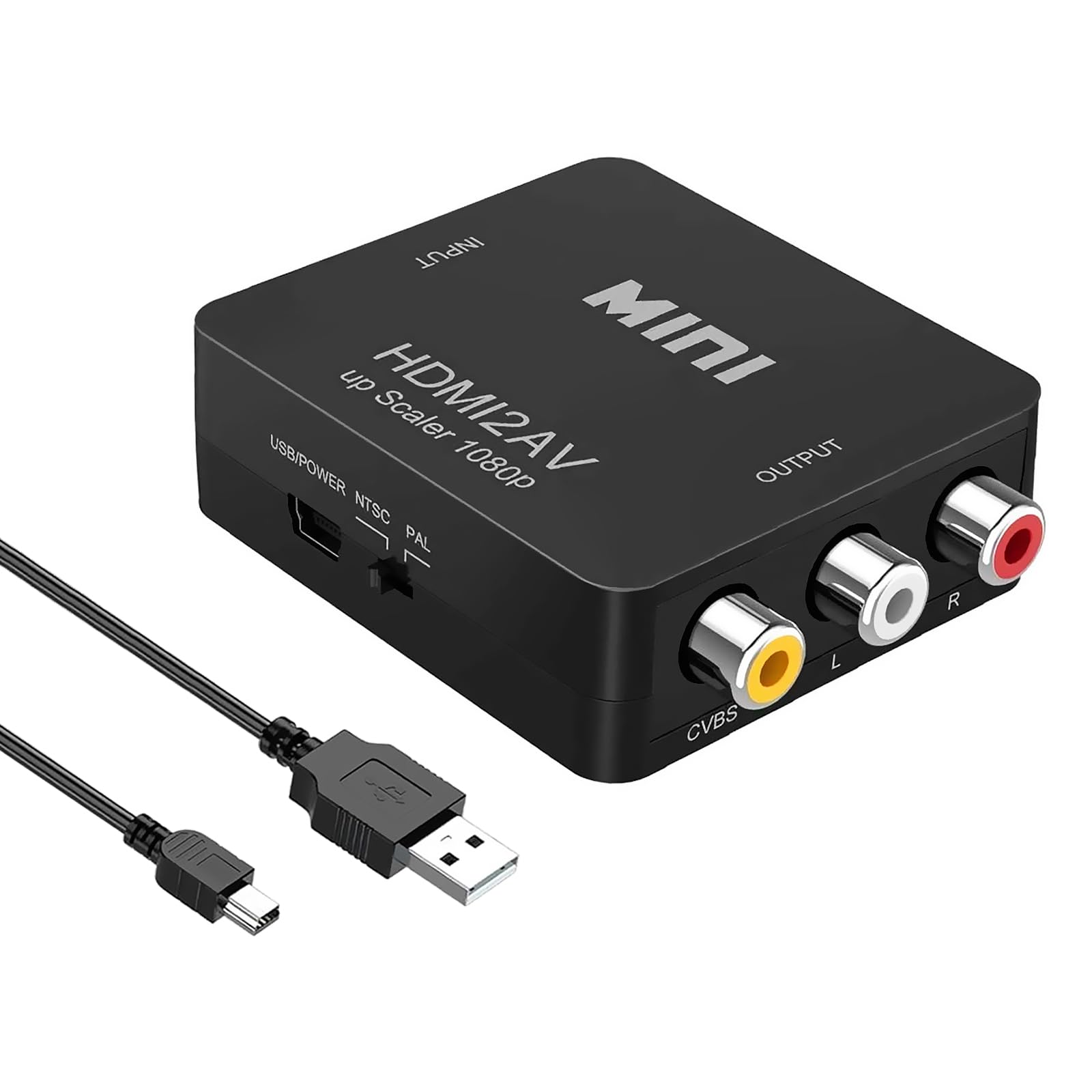 Photo 1 of Wonlyus HDMI to RCA, 1080p HDMI to AV 3RCA CVBs Composite Video Audio Converter Adapter Supports PAL/NTSC for TV Stick, Chromecast, Apple TV, PC, Laptop, Xbox, HDTV, DVD-Black