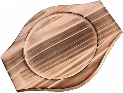 BESTonZON Bandeja de madera para salvamanteles de hierro fundido