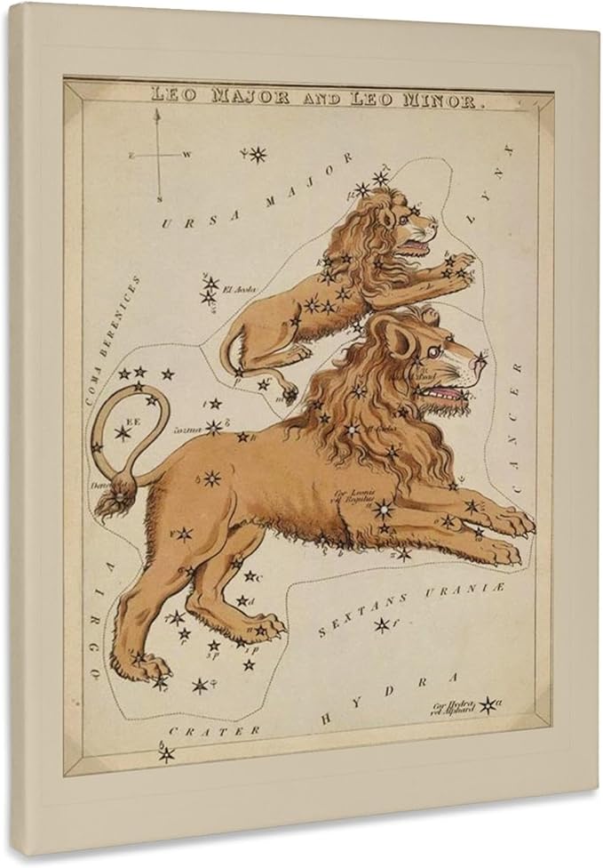3dRose, Print of Vintage Leo Astrological Sign, Museum Grade Canvas Wrap 16x20