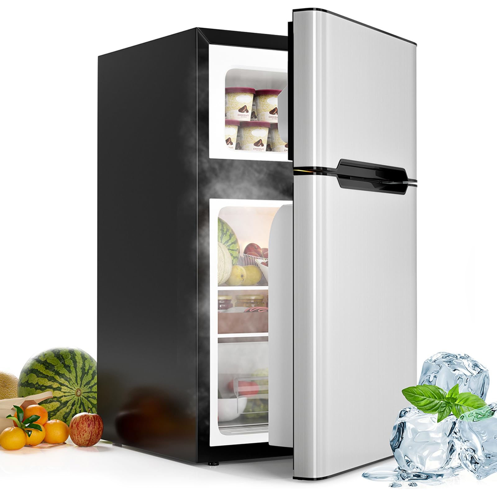 CHEFJOY GR-22672-EP 3.2 cu ft Compact Freezer Black