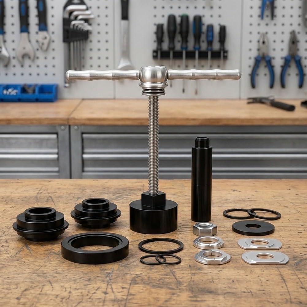 Attrezzi Pressa Cuscinetti Bici Lega Alluminio(A) | Lega alluminio, acciaio , compatibilità BB86/30/92/PF30, valigetta inclusa, uso professionale