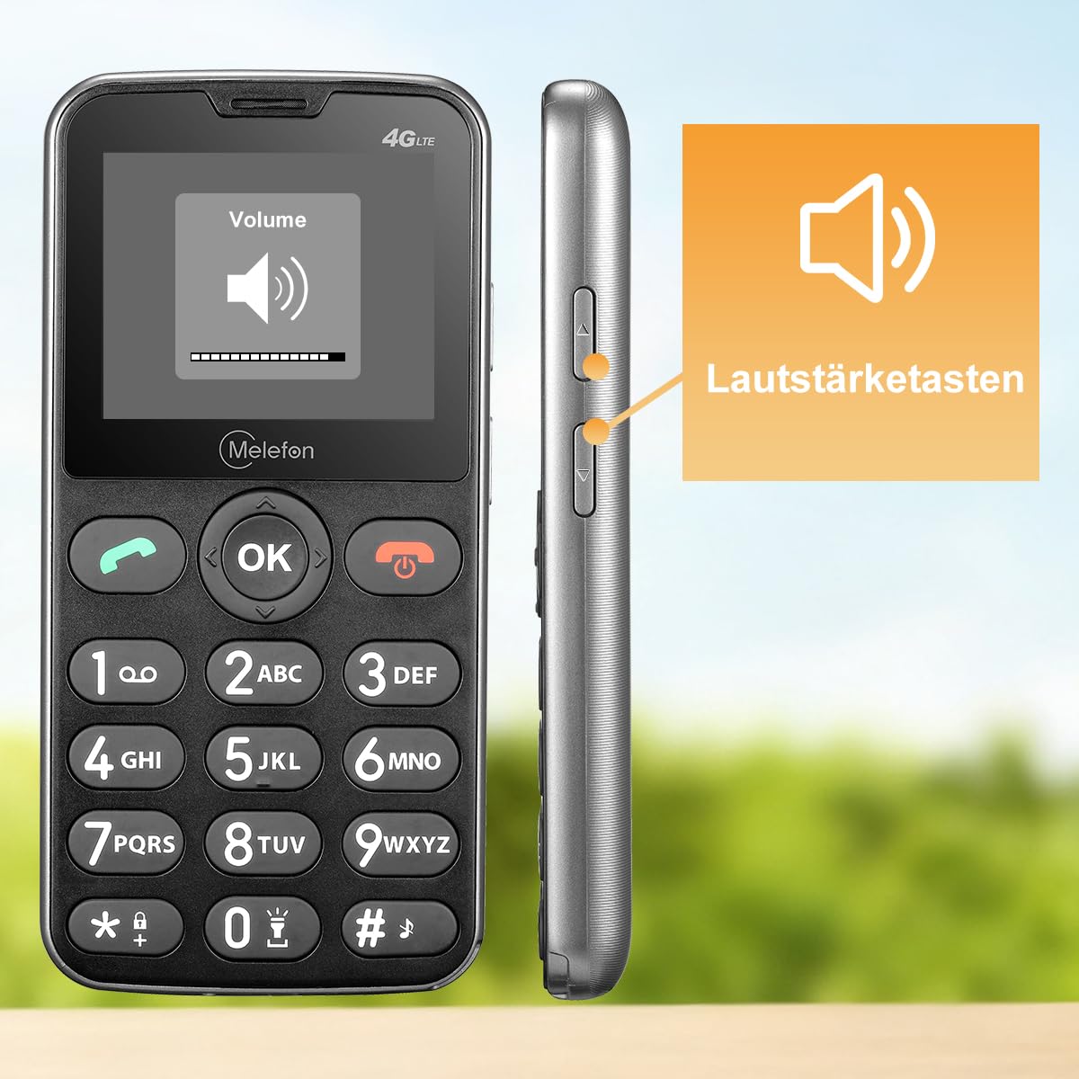 4G Seniorenhandy mit Großen Tasten, Mobiltelefon Ohne Vertrag, 2,2 Zoll Farbdisplay, 1400 mAh Akku Lange Standby-Zeit, USB-C, Ladestation, Rentner Senioren Handy Einfach mit SOS-Taste