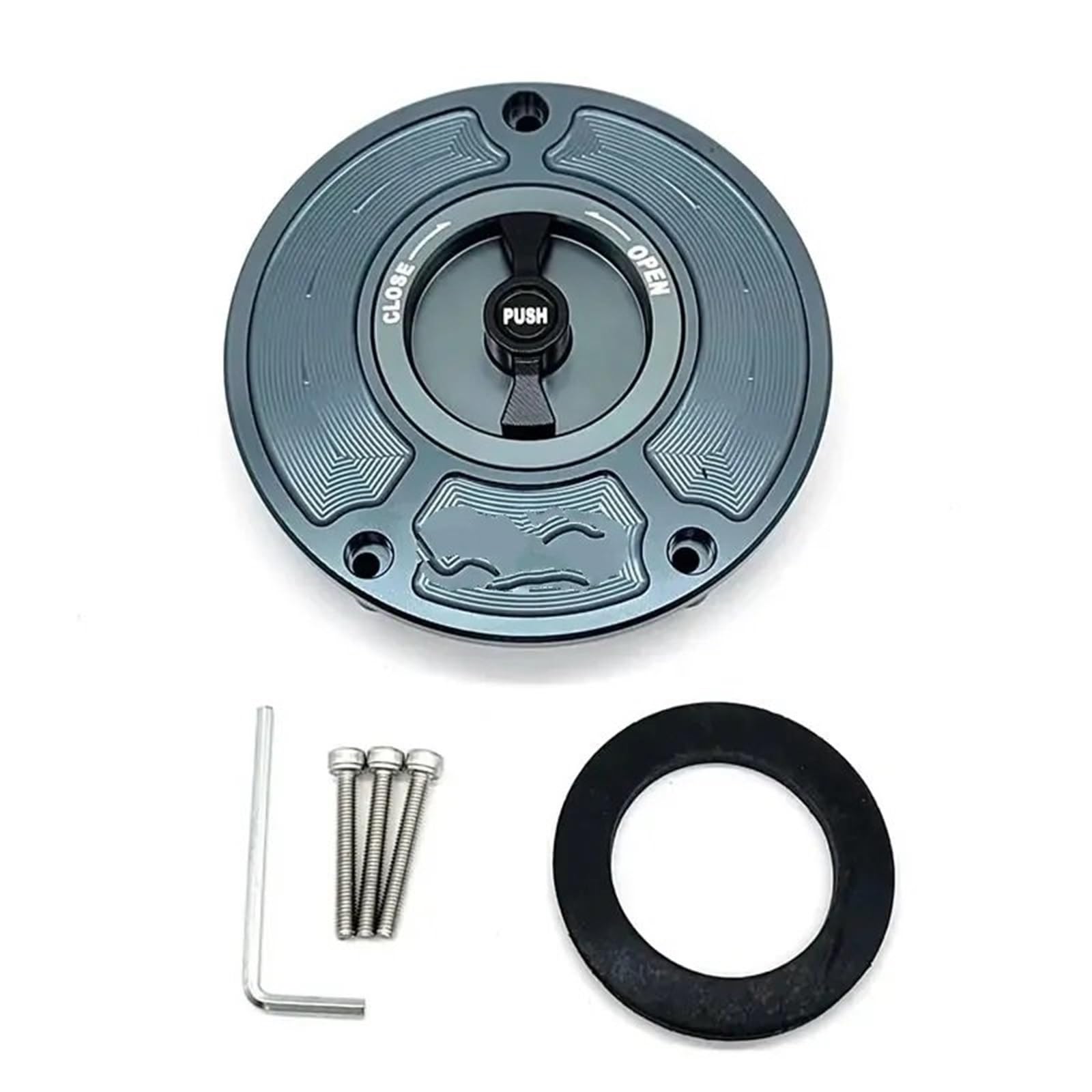 Korek wlewu oleju Motocykl CNC Aluminium Paliwo Gazowe Kapturki Zbiornika Pokrywa Z Szybkim Blokowaniem Pasuje Do HONDA CBR 600 F4I F4 F3 F2(Gray and Black)