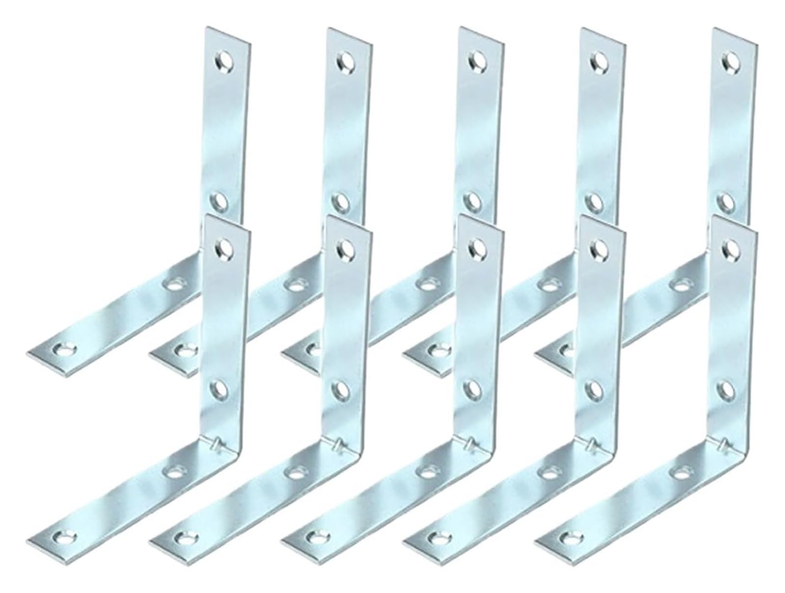 Opeximatun 10Pcs-40Mm Angle Brackets, Iron L Brackets 90 Degree Furniture Brace Silver(10Pcs-40Mm)