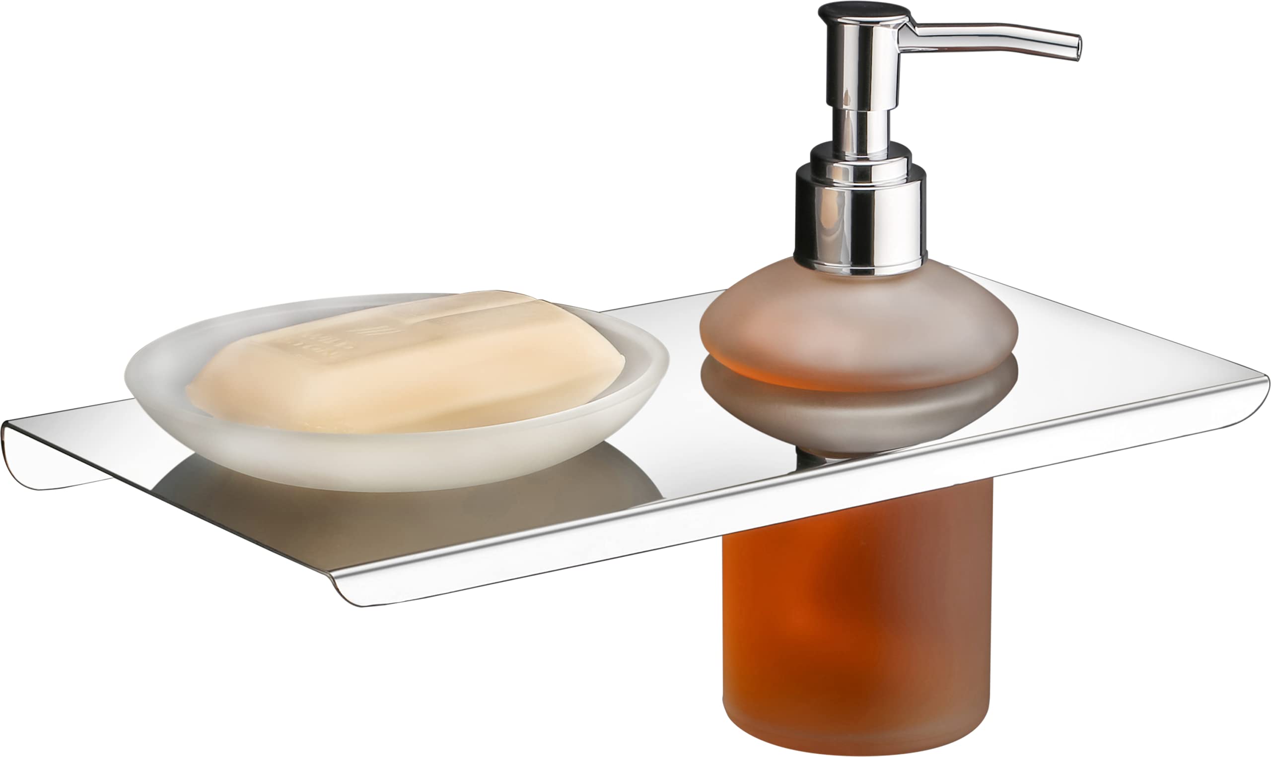Plantex Stainless Steel and Glass Soap Dish Stand with Soap Dispenser for Bathroom & Kitchen/Soap Dish/Bathroom Accessories (Chrome) (B0936L2QWQ) Amazon Price History, Amazon Price Tracker