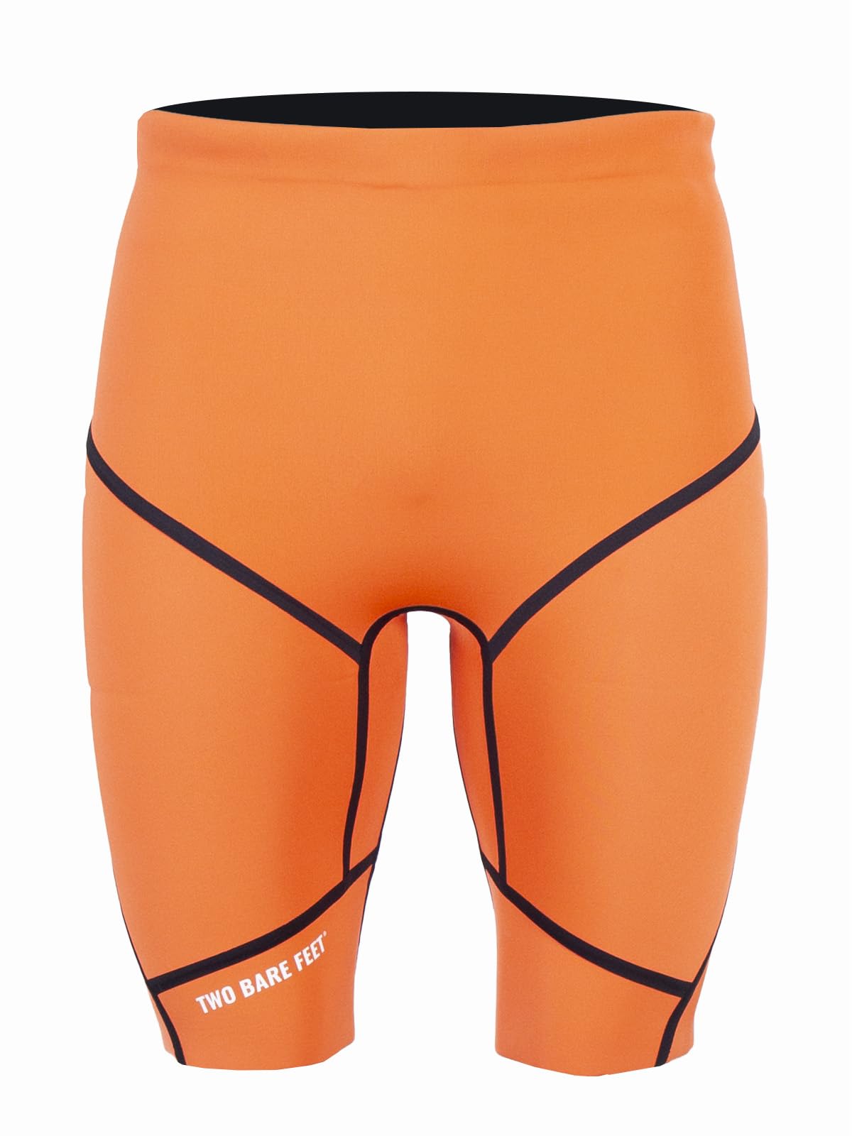 Two Bare Feet Men’s 5/3mm Buoyancy Shorts with Taped Seams – Neoprene Swim Training Shorts for Open Water Swimming & Triathlon – Floating Wetsuit Shorts (Bright Orange, XL)