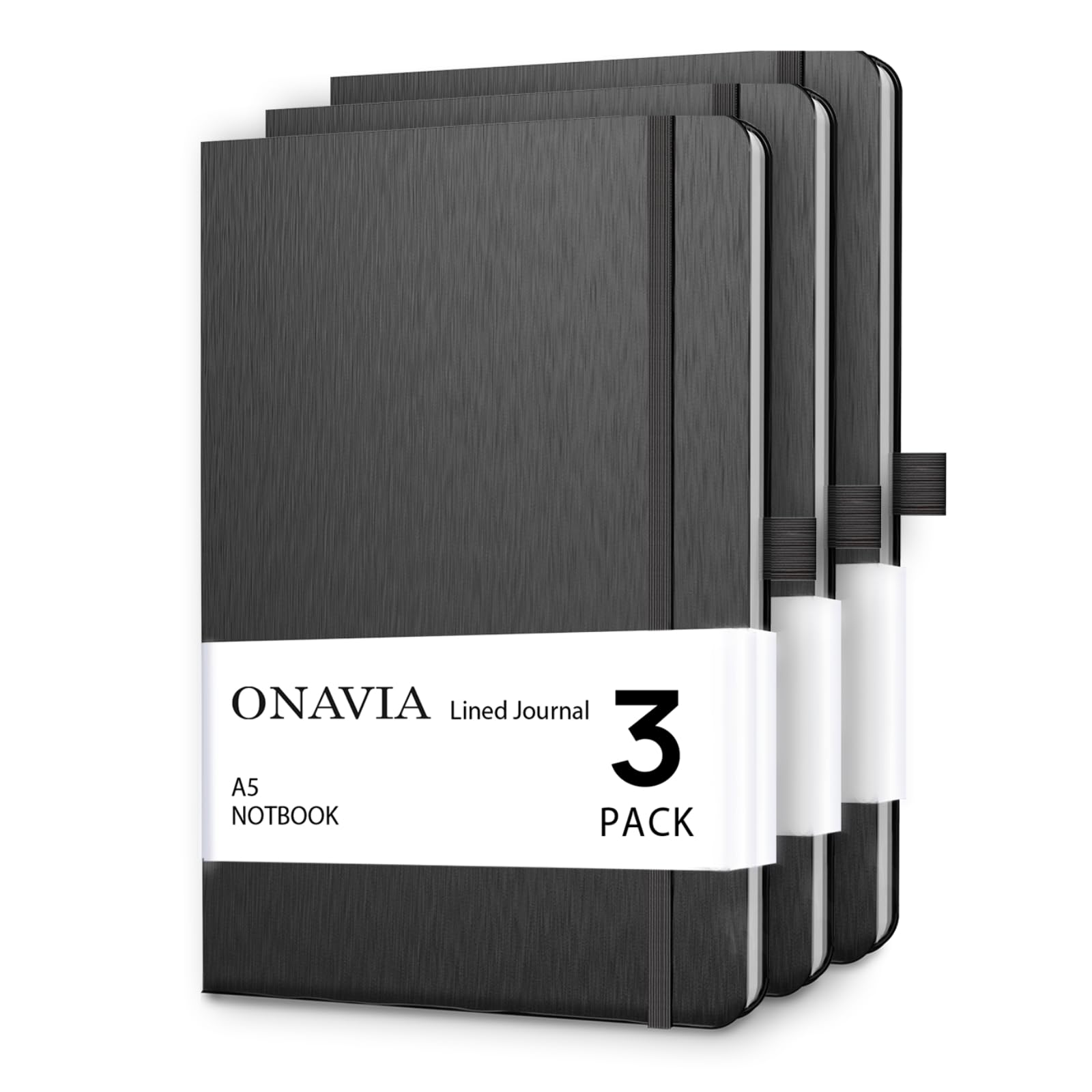 A5 College Ruled Notebook 3 Pack Hardcover Lined Journals for School Notes Study Homework Class Writing and Journaling