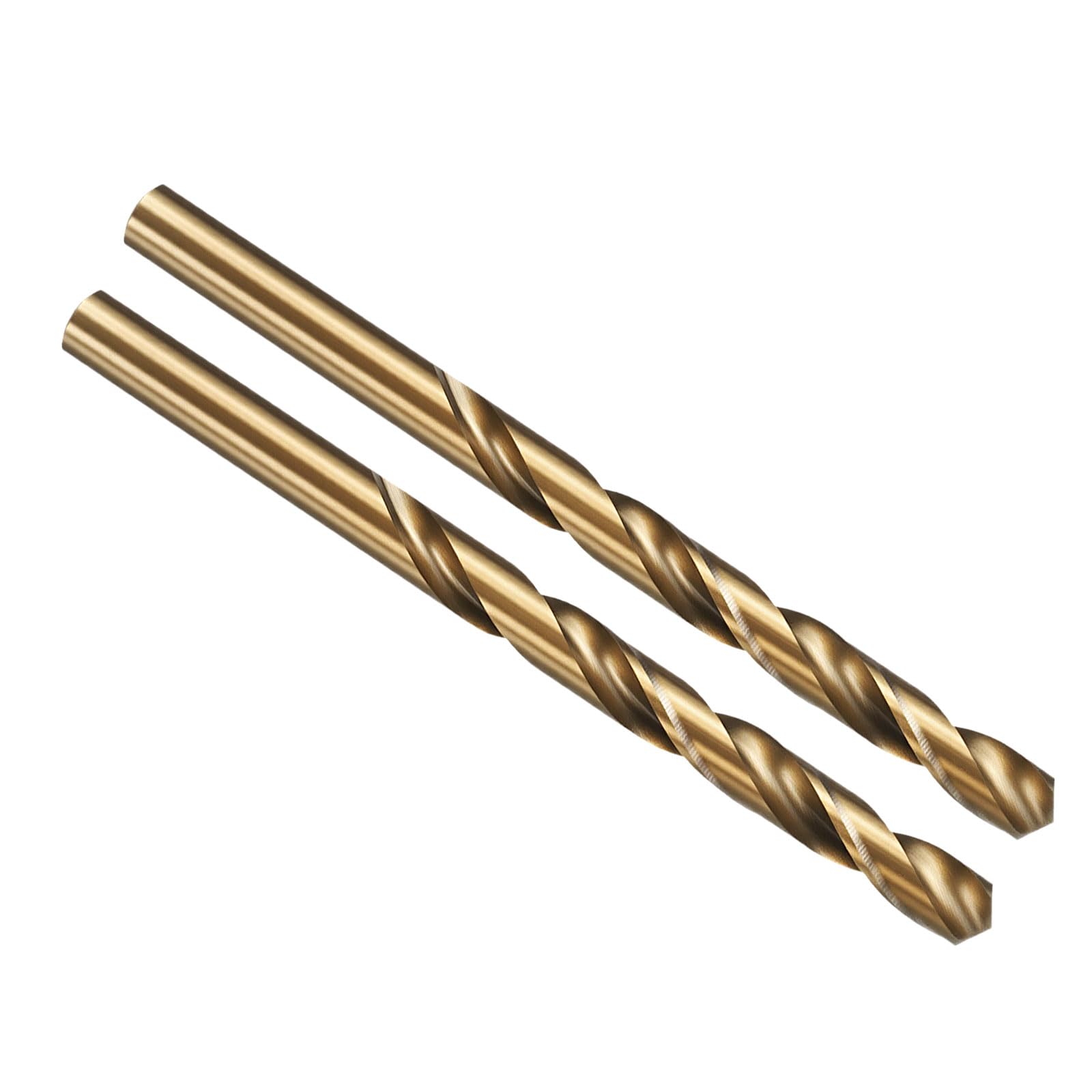 PATIKIL I Drill Bit, Jobber Straight Shank M35 Cobalt 5% High-Speed Steel 135° Gold Finish for Stainless Steel Hard Metal - 2 Pack — image 1