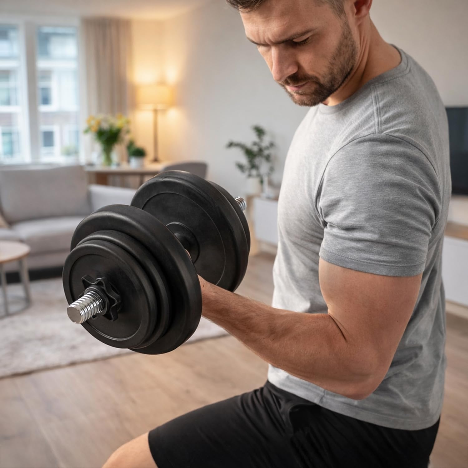 VirtuFit Manubri – Manubri – Regolabili – Vinile – 2 x 14 kg (28 kg)