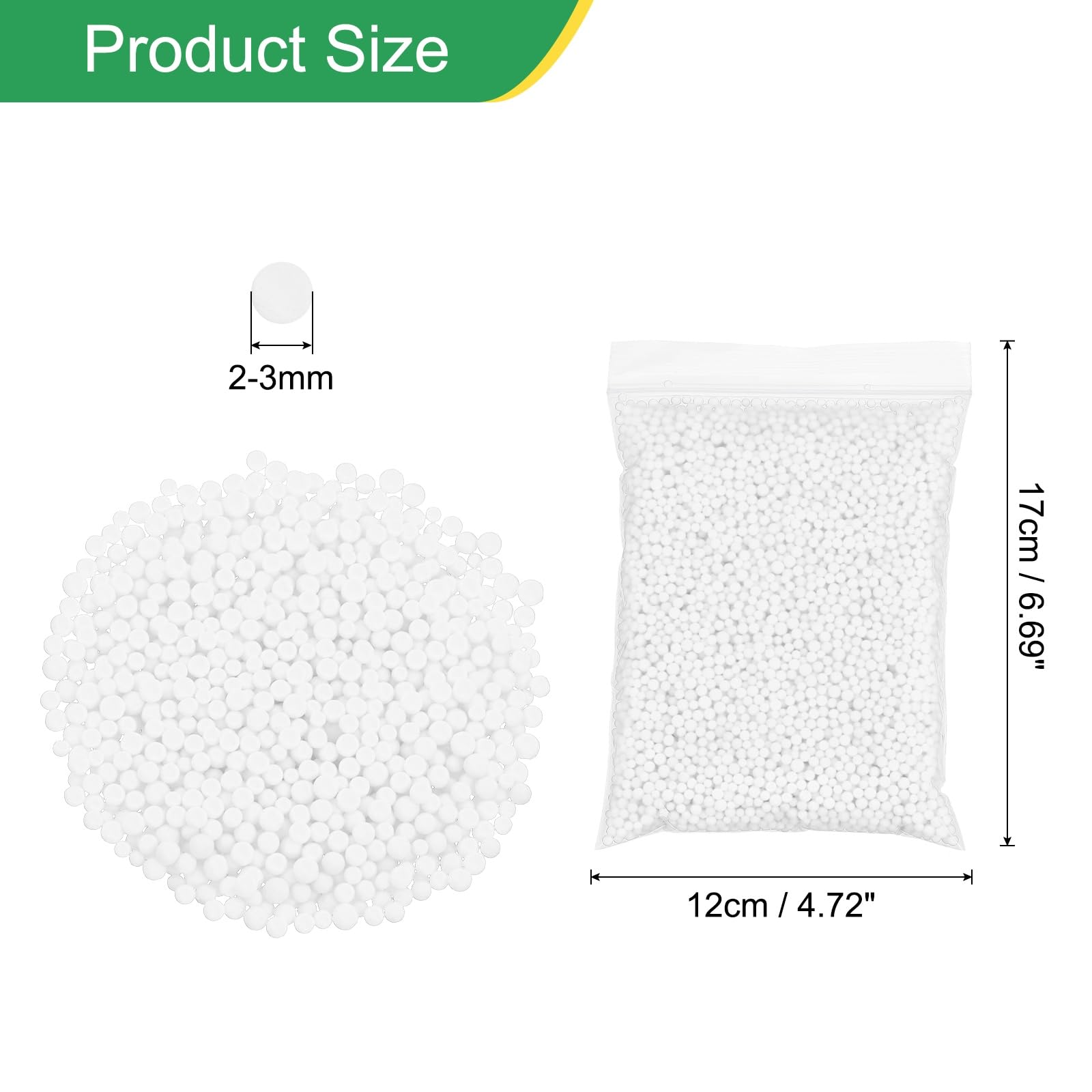 PATIKIL Foam Beads, 2-3mm Foam Balls, Mini Small Balls Polystyrene Beads for DIY Craft Supplies Wedding Party Art Homemade, White - Image 2