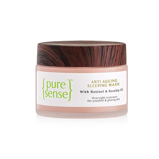 PureSense Anti Ageing Sleeping Mask with Retinol & Rosehip Oil | Face Moisturiser & Night Cream for Women | 50g at Rs. 149