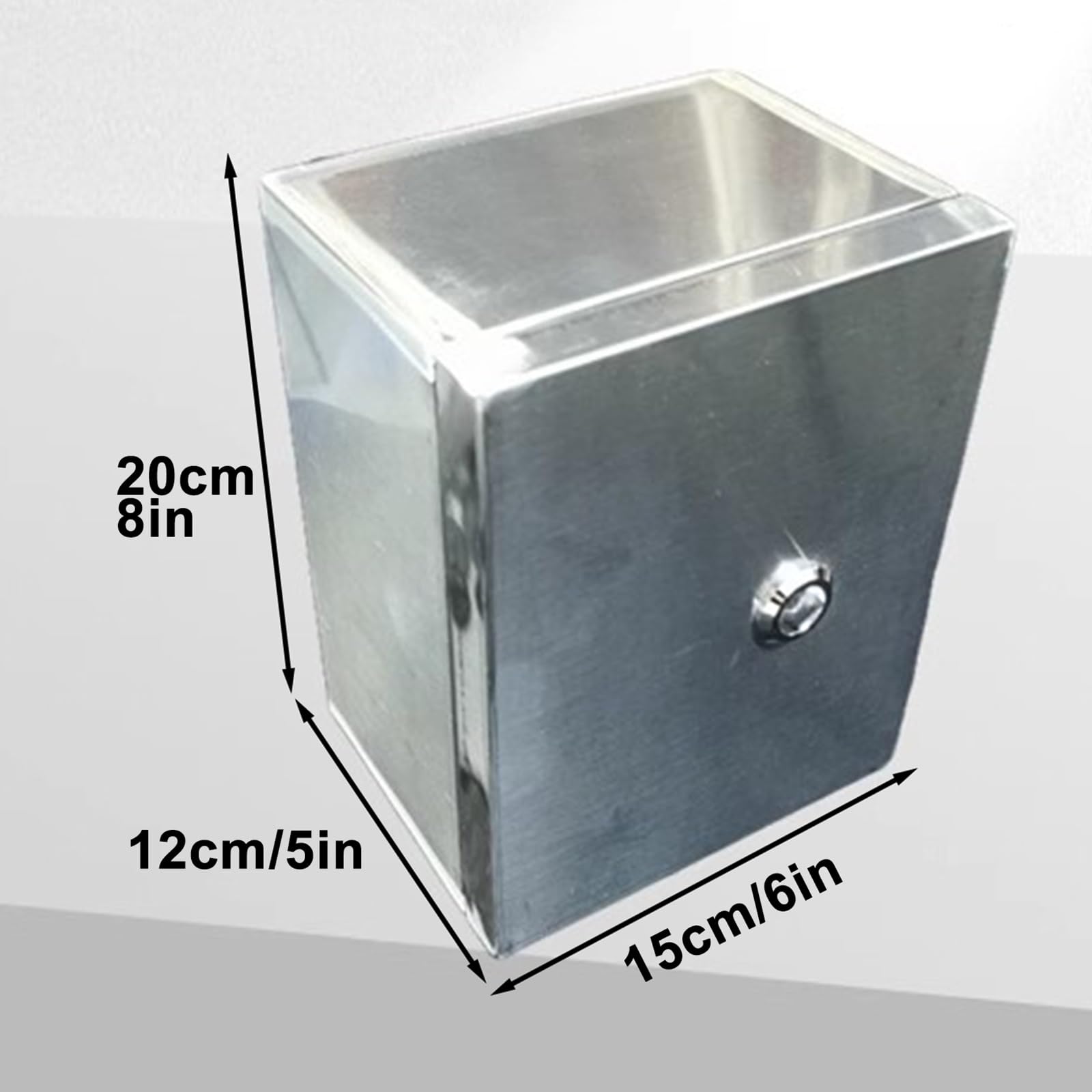 Caja Electrica Impermeable de Acero Inoxidable, Caja Estanca Exterior de Montaje en Superficie con Cerradura y Placa de Montaje