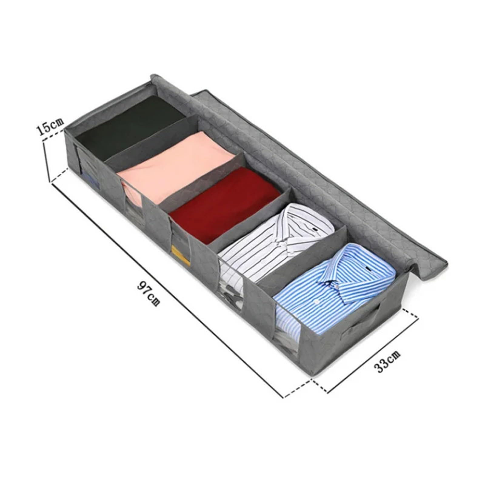Organizzatore Di Scarpe Sotto Il Letto 2 pezzi sotto il letto scatola portascarpe scatole portaoggetti divise borse portaoggetti pieghevoli for organizzazione sottoletto Per Risparmiare Spazio(Blue)