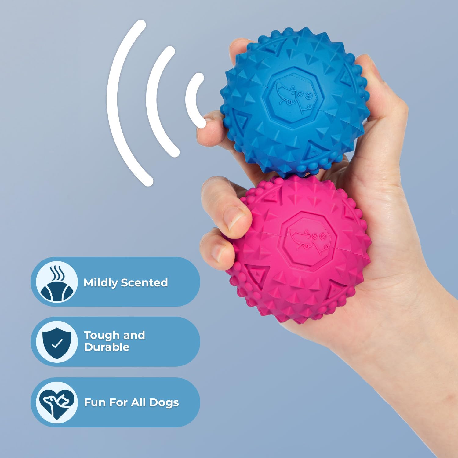 Best Pet Supplies Squeaky Rubber Dog Toy, Ideal Dog Toys for Chewers Small, Medium & Large Dogs - Image 2
