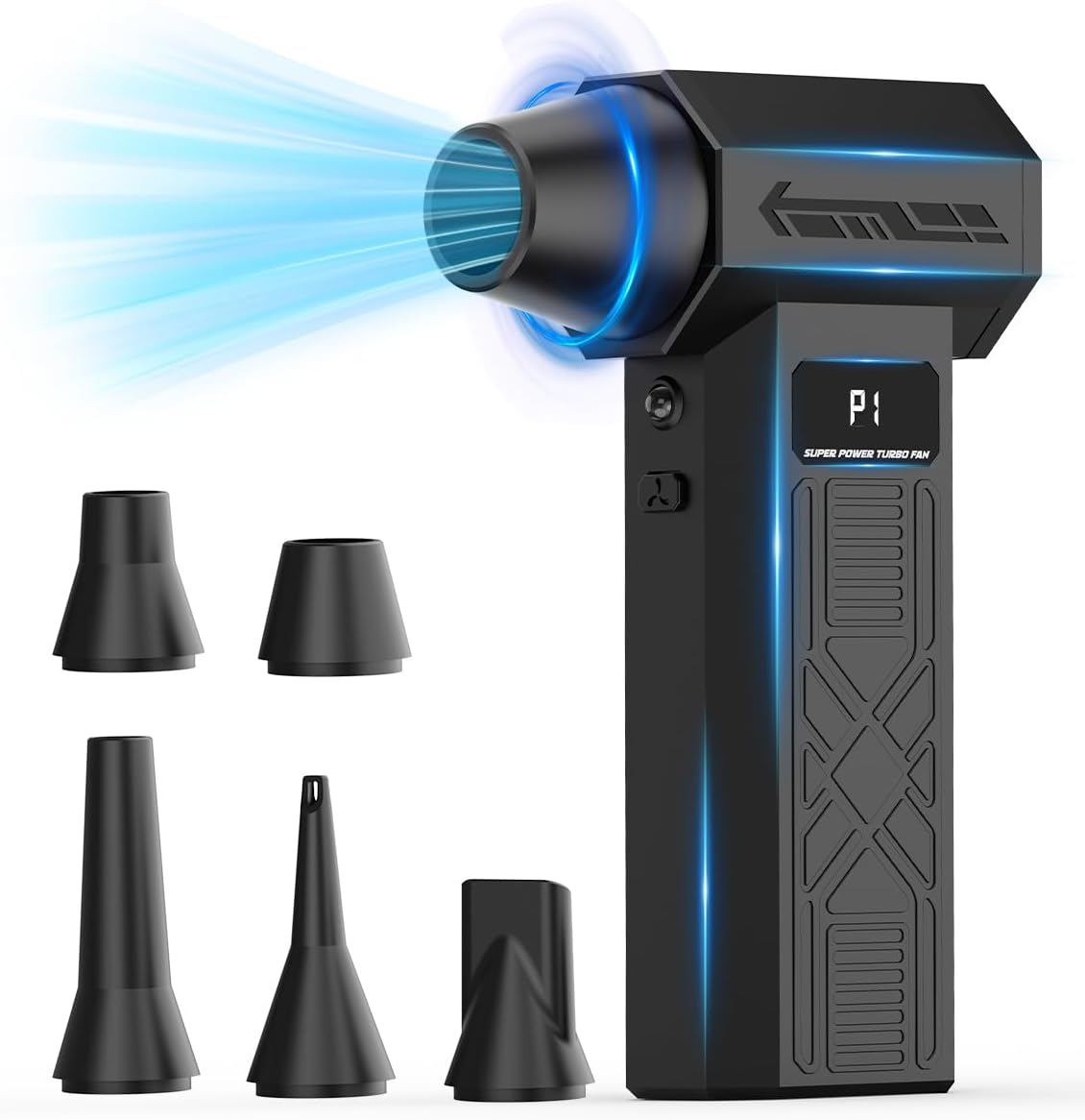 Compressed Air Duster-280000RPM Electric Air Duster,4-Gear Adjustable Super Power Air Blower,Rechargeable Mini Blower with Fast Charging for PC,Keyboard,House,Outdoor & Car Black