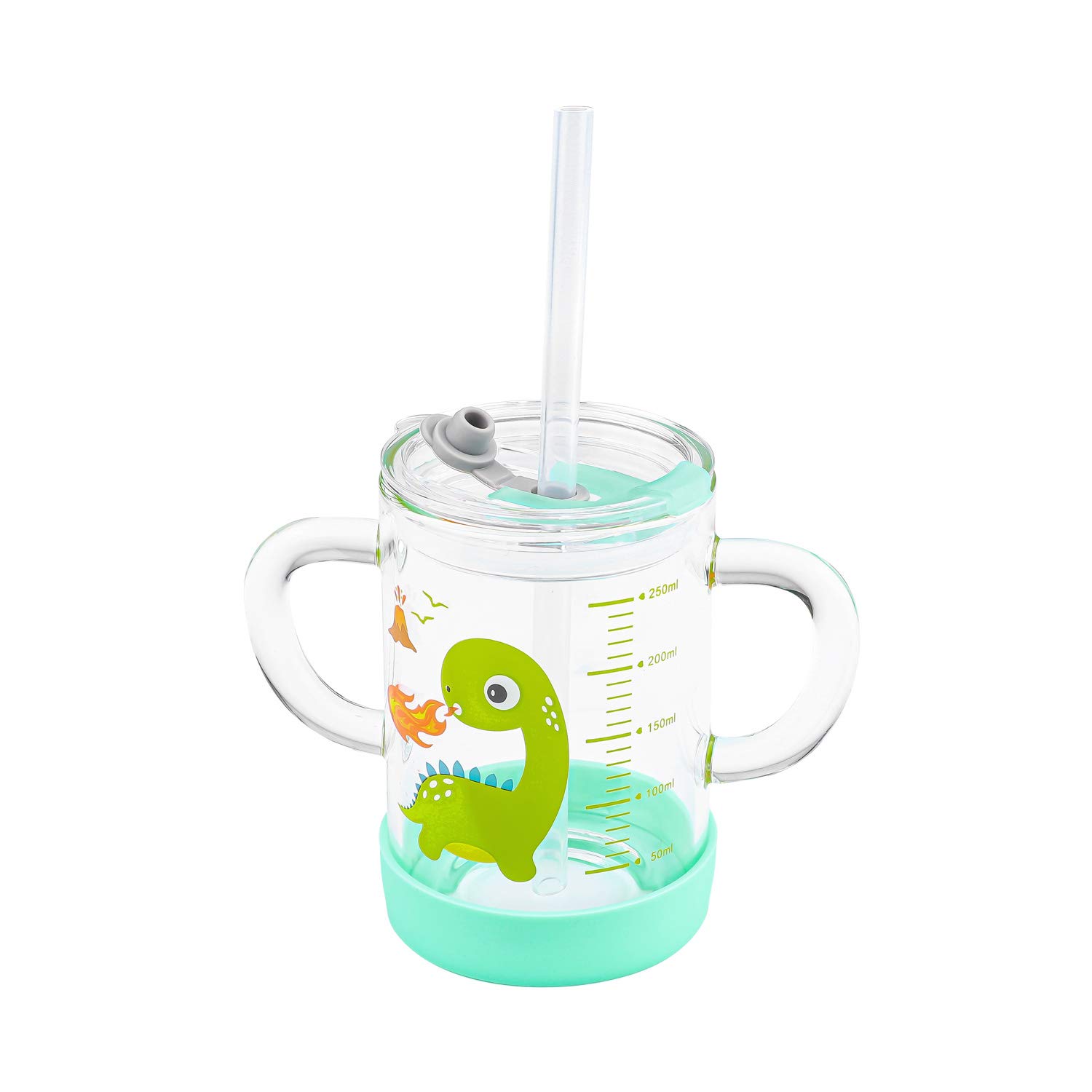 ITODA Glass Milk Measuring Cup 250ml Heat Resistant Drinking Cup Borosilicate Graduated Cups with Double Handles Leakproof Transparent Mug for Milk Juice Water Tea - Image 4