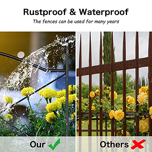 Gtongoko 5 Panels Decorative Garden Fence 24In X 10Ft, Rustproof Folding Garden Fencing Landscape Edging Metal Wire Fencing Animal Barrier For Dog Outdoor Fence #TOP3