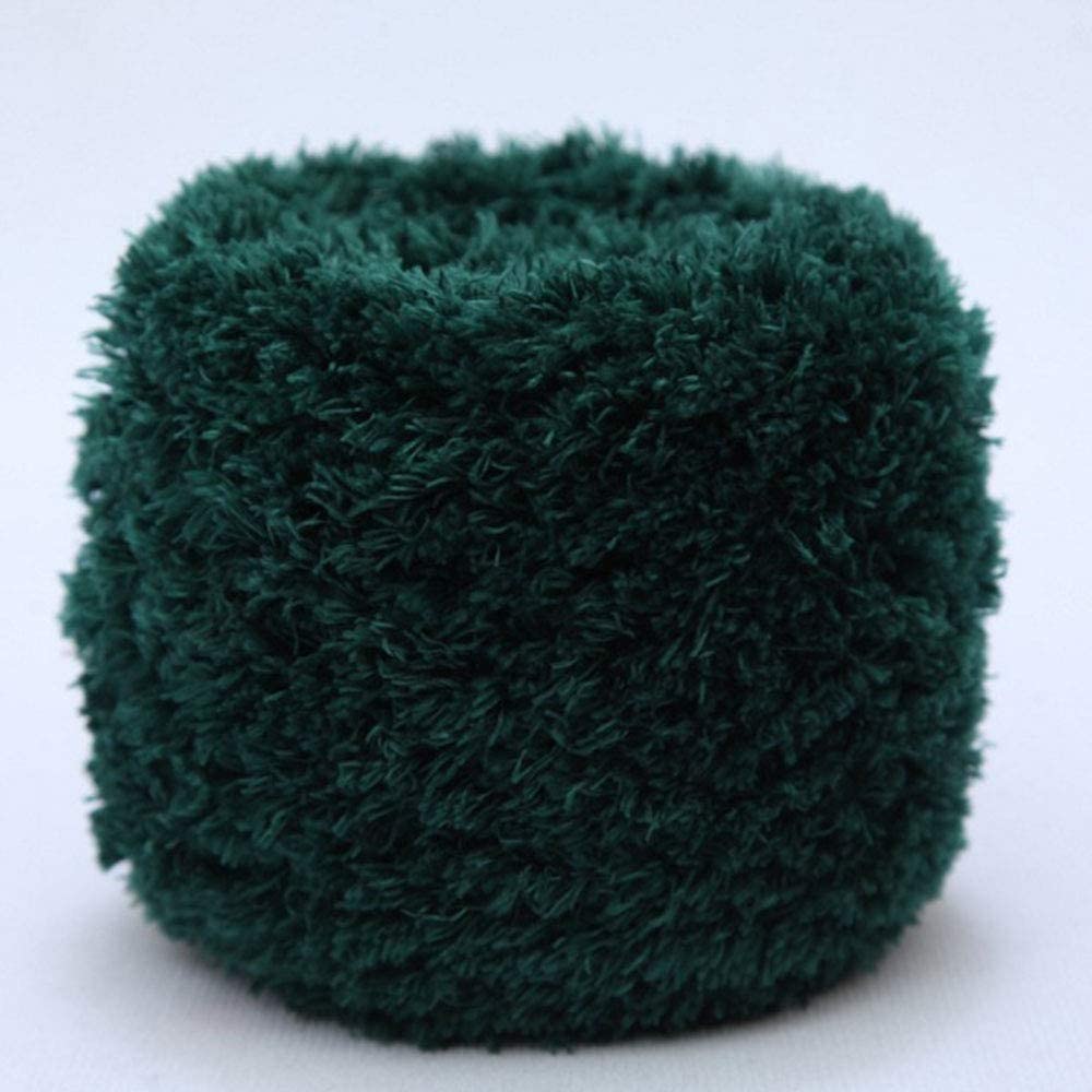 200g DIY Tejer Hilo de Felpa Hilado de Pestañas Peludas Bufanda de Suéter de Ganchillo Hilo de Piel Sintética Hilo de Novedad Manta Fuzzy Almohada Hilado de Textiles para el hogar (Color : Dark Green,