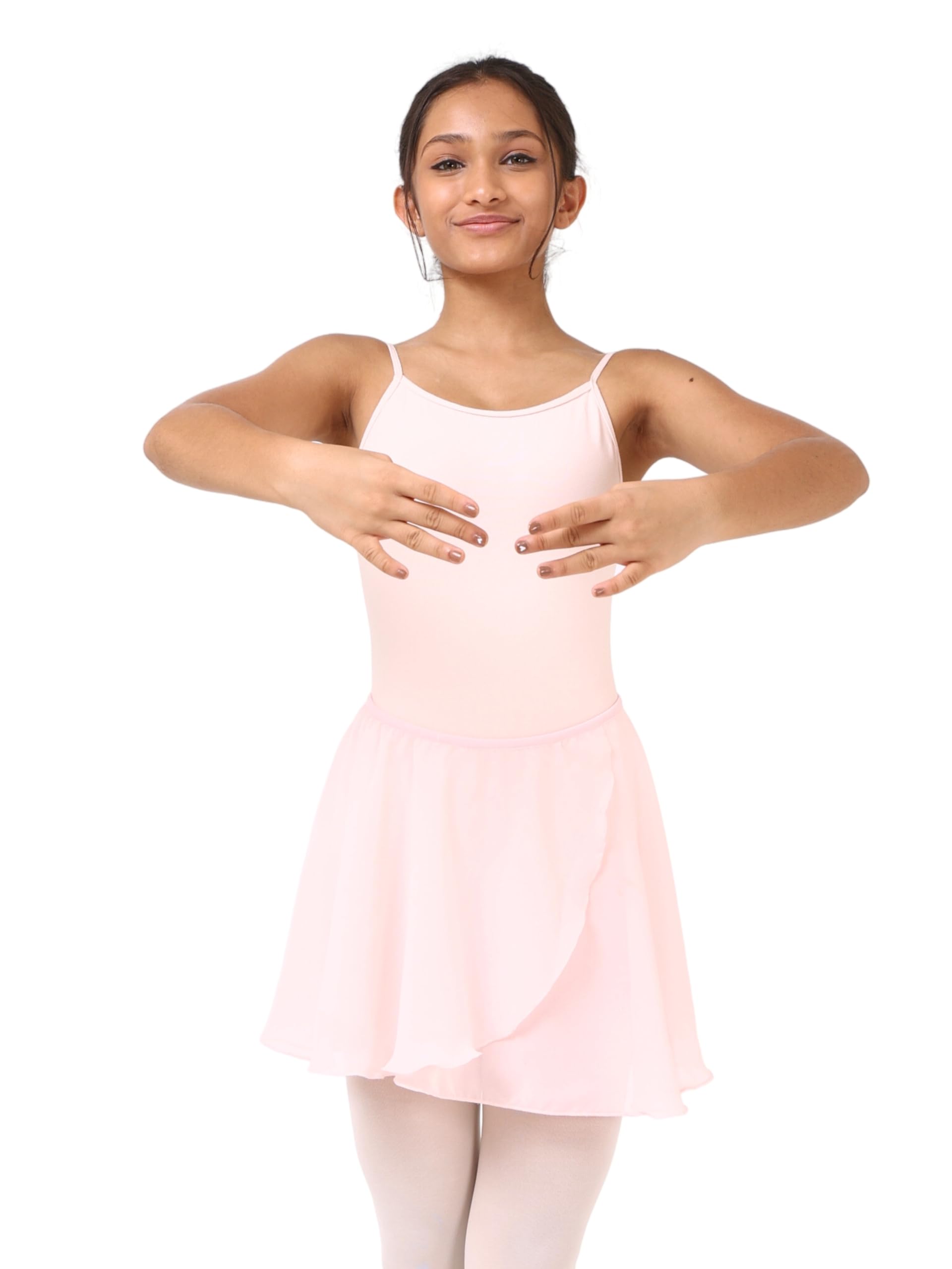 IKAANYA Girls Ballet Camisole Leotard or Bodysuit and Elastic Band Skirt - Ideal for Ballet, Dance, Gymnastics, and Performance (Ages 3-15)-image-28