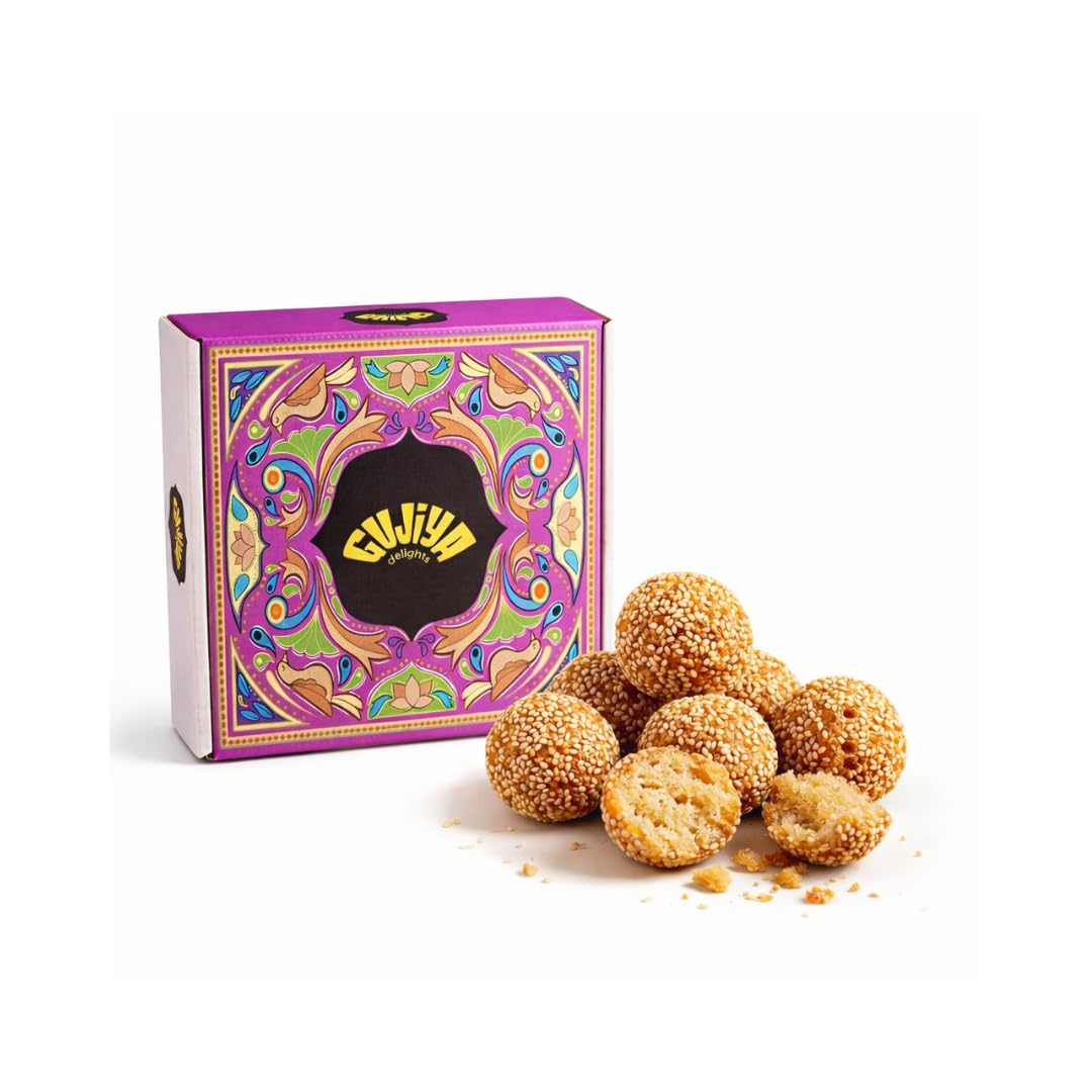 Gujiya Delights Anarsa, Traditional Indian Sweet, Sesame Coated Rice Ladoo, Festive Mithai (1, 250, gram)-image-27