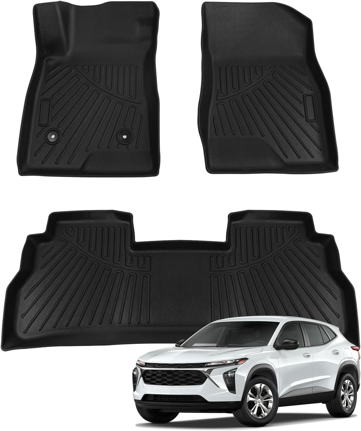 Quickwolf All Weather Floor Mats for 2024 Chevrolet Trax, Rubber Floor