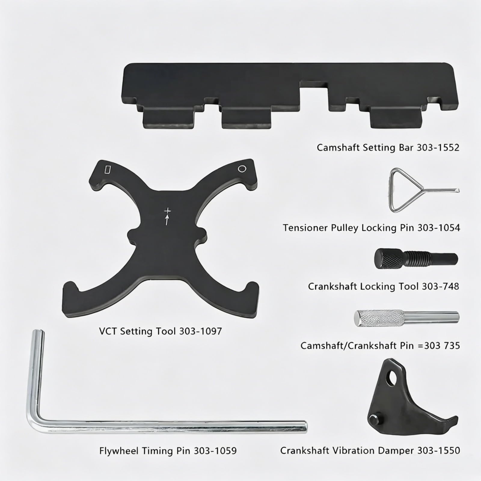 Herramientas Ajuste Motor Compatible Con Ford Para C-Max Para Fiesta Para Focus 1.6 TI-VCT 1.6 Duratec Para EcoBoost Kit De Herramientas De Ajuste De Bloqueo De Sincronización Del Motor