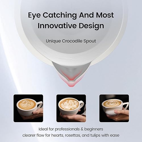 Miniatura 2 de MHW-3BOMBER Jarra para cocinar al vapor con leche de acero inoxidable, para café con leche, capuchino, café con leche, taza barista, 20 onzas