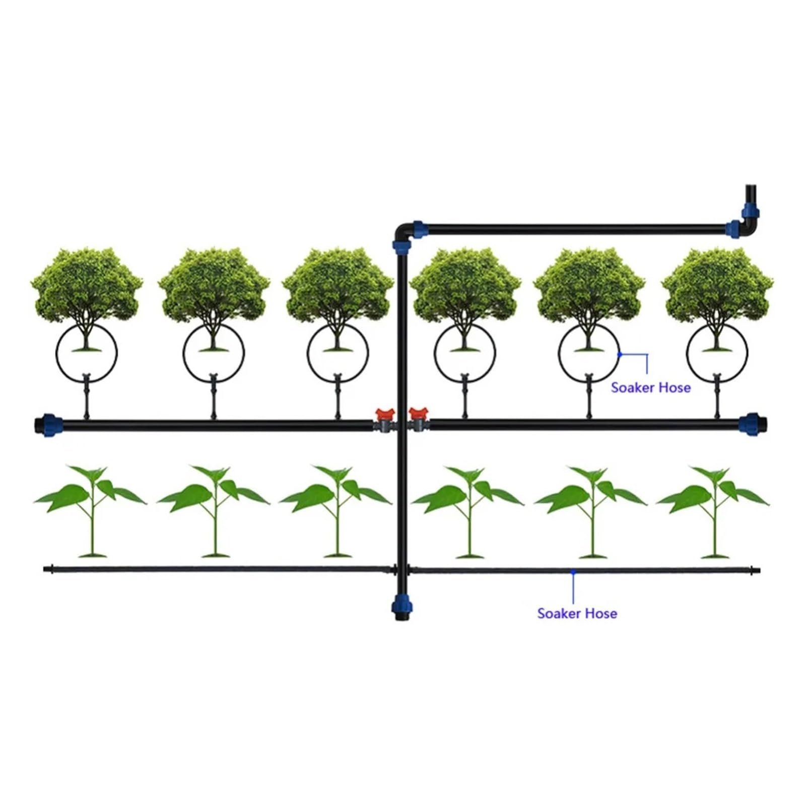 Generico Forniture per Il Giardino 5/10m 16mm Tubo Flessibile per irrigazione a Goccia Tubo per irrigazione da Giardino Tubo per irrigazione per Piante Alberi da frutto Tubo permeabile per