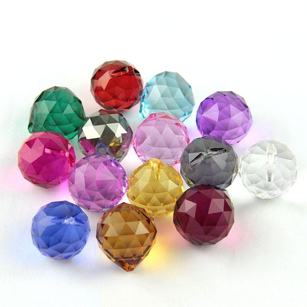 15mm-40mm 1 Stück/10 Stück Kristalle Glaskugel Für Kronleuchter Shinning Prisma Sonnenfänger-dunkelviolett_30mm 10 Stück