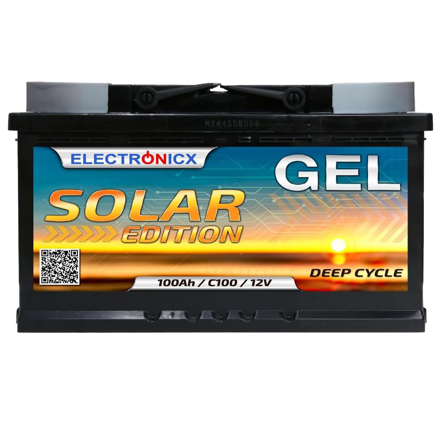 Electronicx GEL Solar Edition 100Ah 12V Batteria di alimentazione – Batteria GEL 100 Ah 12 V Deep Cycle – senza manutenzione, sigillata, per uso interno – 353 × 175 × 190 mm