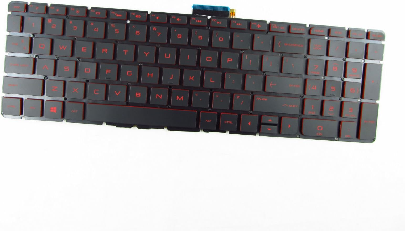 New US Black Red Backlit English Laptop Keyboard (Without Frame) Replacement for HP Omen 17-w023dx 17-w033dx 17-w043dx 17-w047nr 17-w053dx 17-w151nr 17-w121nd 17-w210nd 17-w241nd 17-w260nd