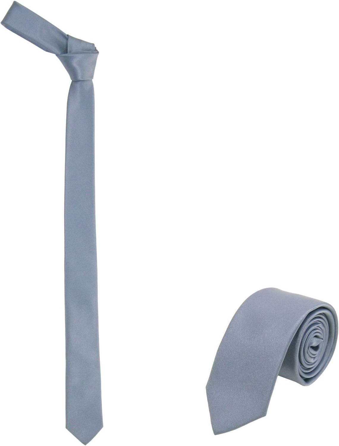 Men's Skinny 2" Solid Color Necktie Slim Tie