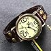 Lancardo Vintage Ladies Large Arabic Markers Multi Layers Leather Wrap Cuff Bracelet Wrist Watch Browm Black Green Orange