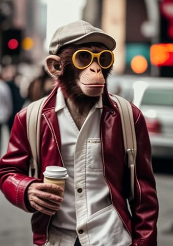 Street Monkey - Rompecabezas de 500 piezas para adultos, rompecabezas educativo intelectual, juego divertido para hombres, mujeres y niños, 15.2 x
