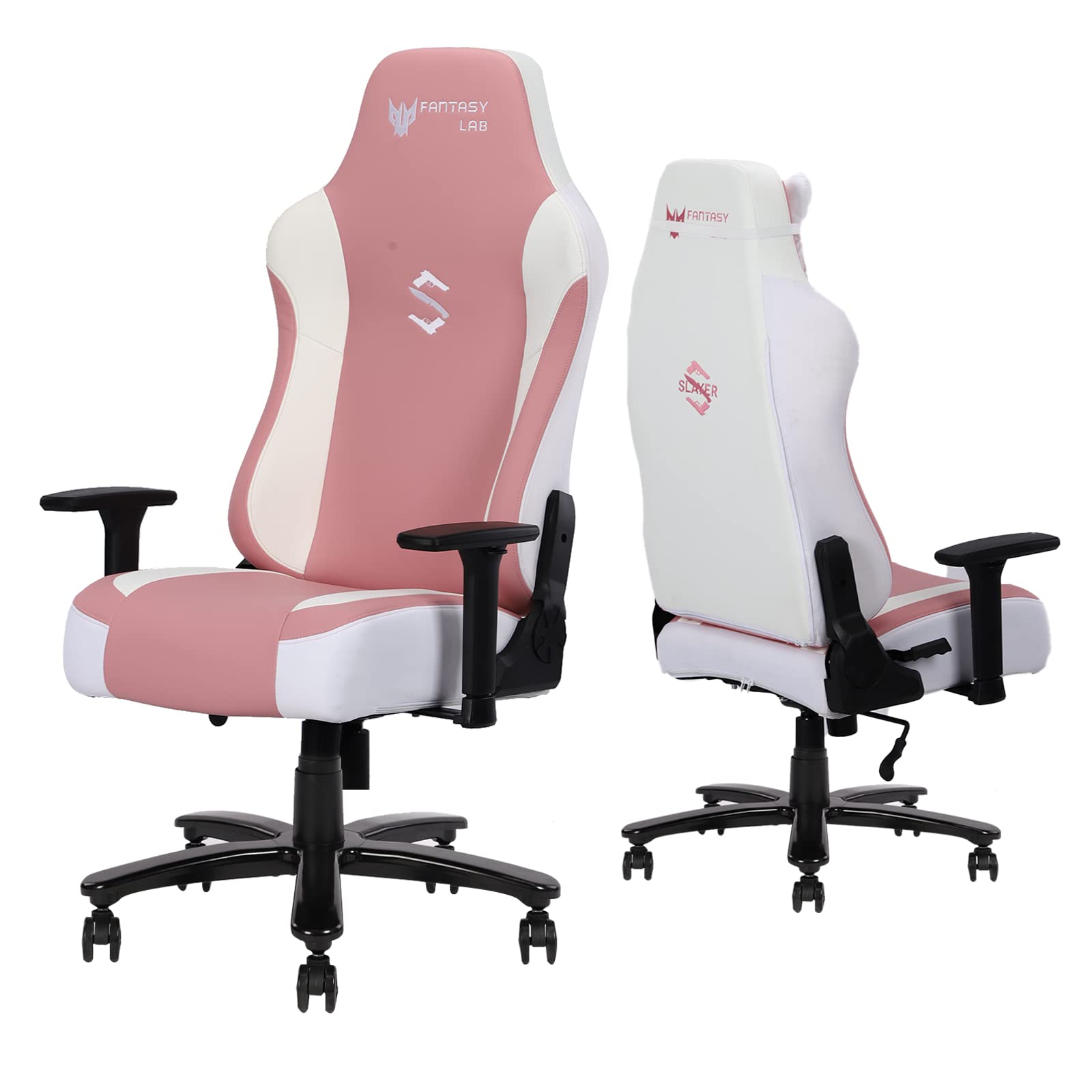 FANTASYLAB Big and Tall Gaming Chair 400lb Pink Gaming Chair Massage