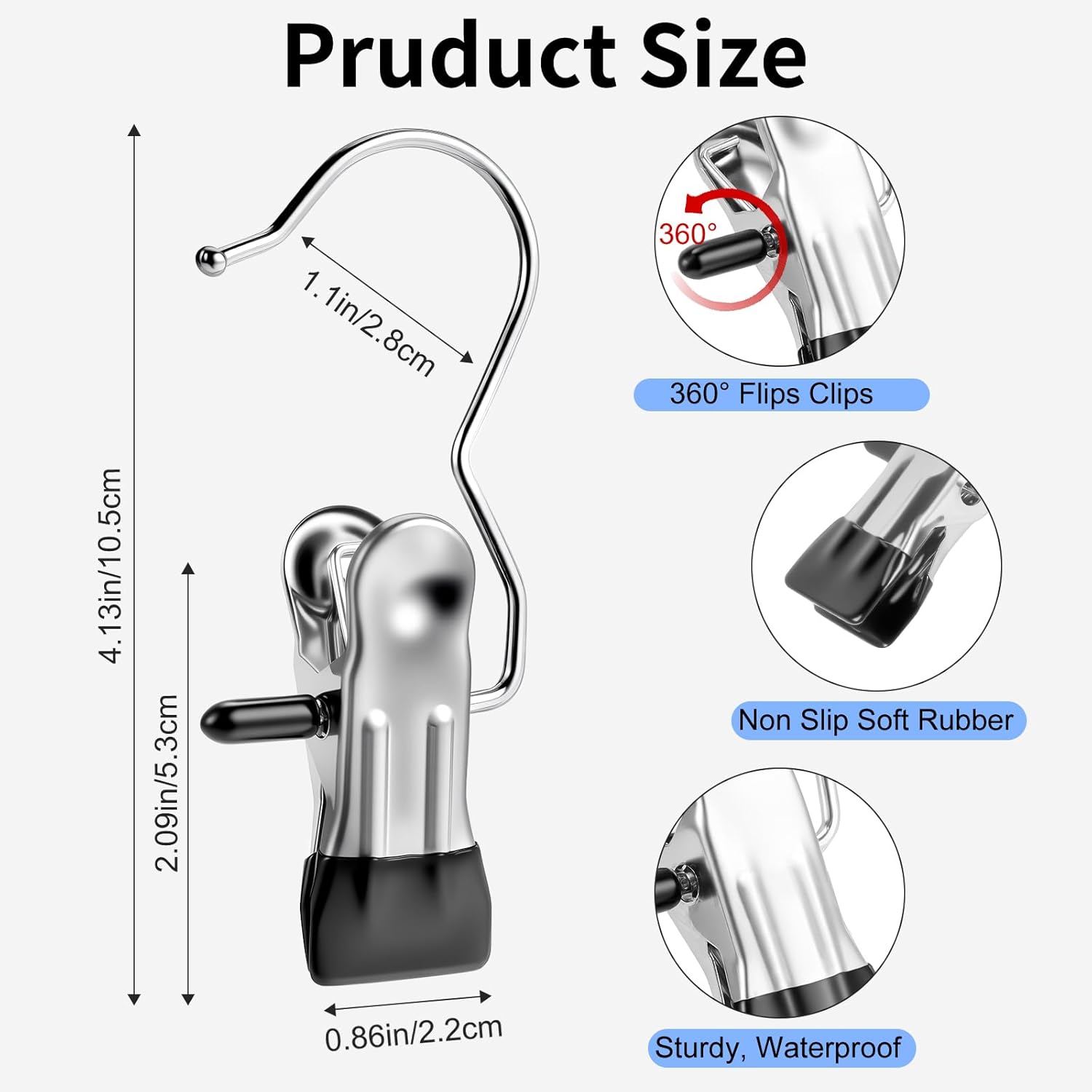 Senbowe Heavy Duty Clothes Pins, Boot Hanrs for Closet, Laundry Hook