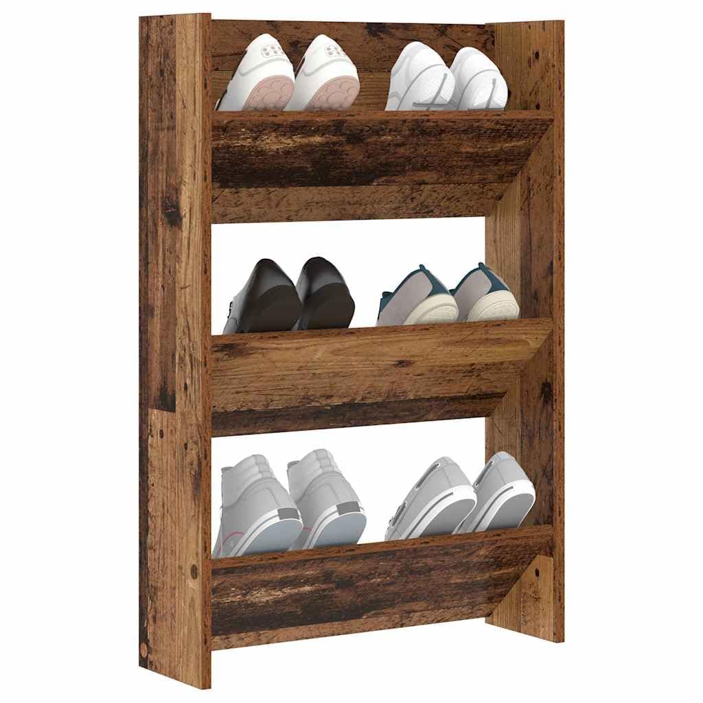 Vidaxl Oldwood Shoe Cabinet 60 X 18 X 90 Cm Engineered Wood Old Wood