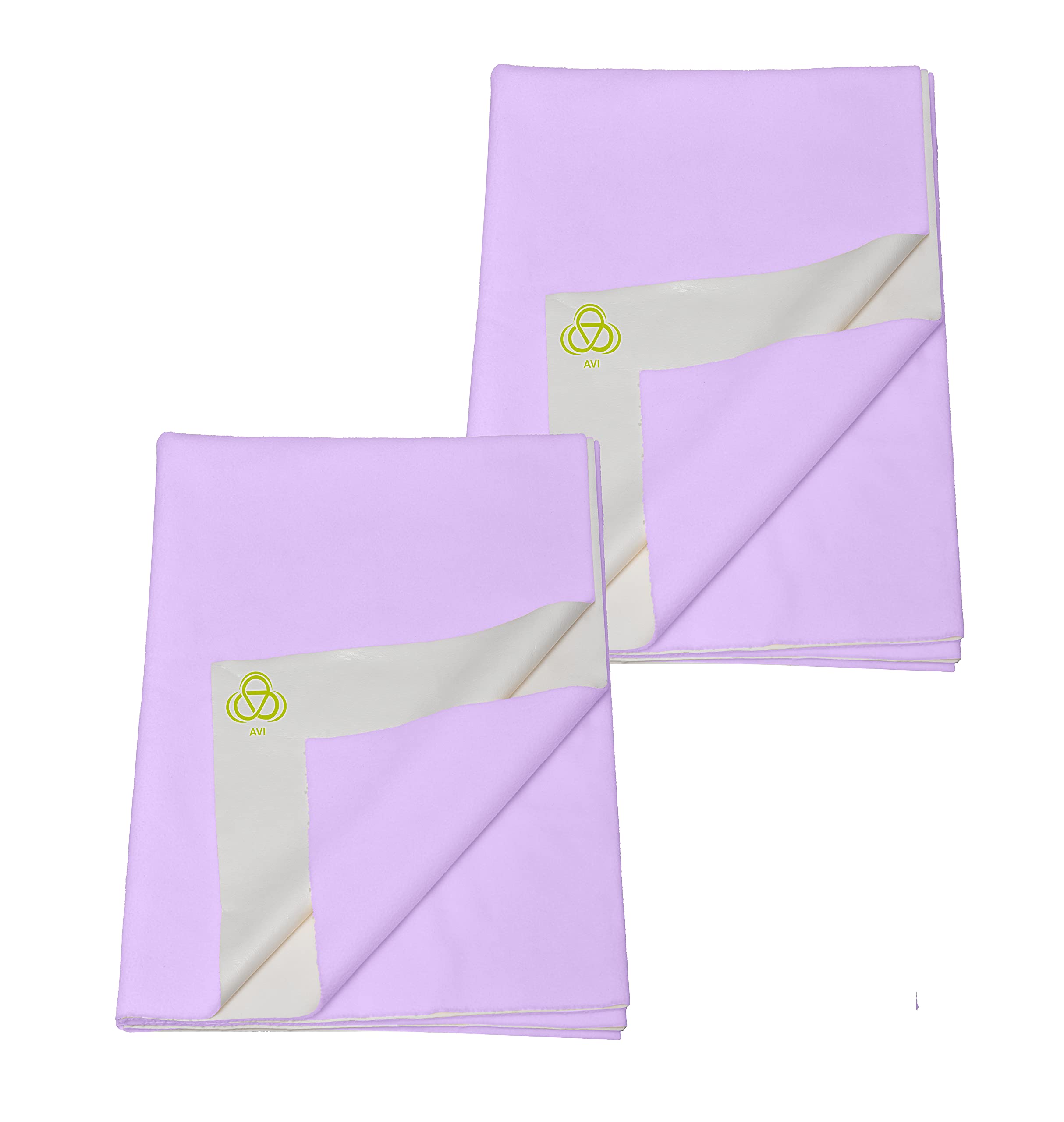 AVI FastDry Cotton Extra Absorbent Waterproof and Reusable Bed Protector/Dry Sheet for Baby- Medium 70x100 cm -Purple, Pack of 2