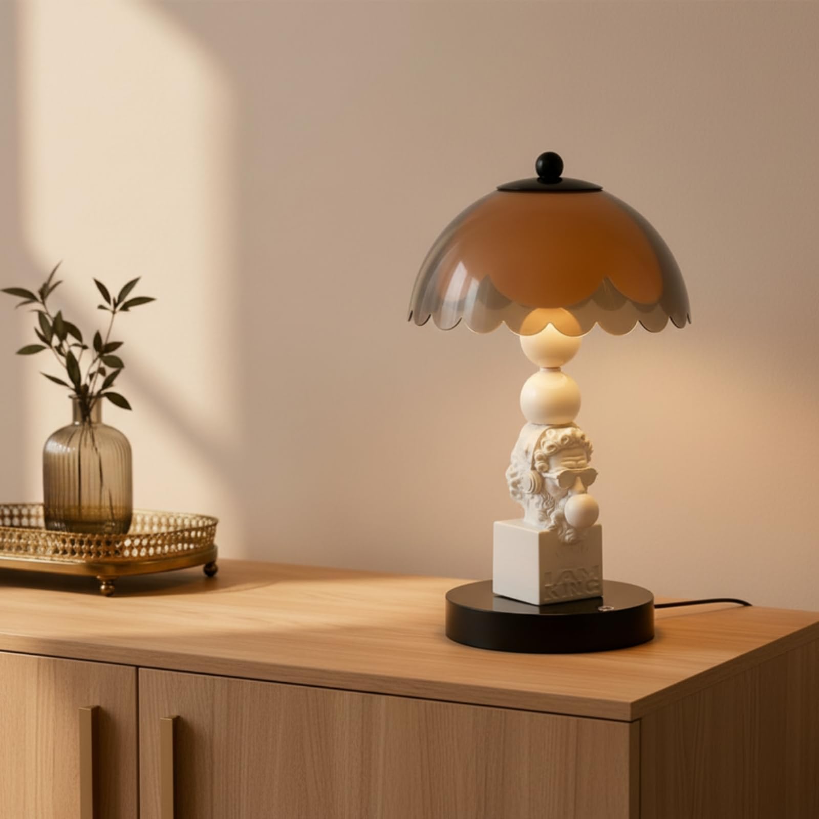 Lampada da Comodino con Base Scultorea a Cuore Paralume a Tamburo con Controllo Tattile per Camera da Letto Soggiorno Arredamento Moderno, Argento