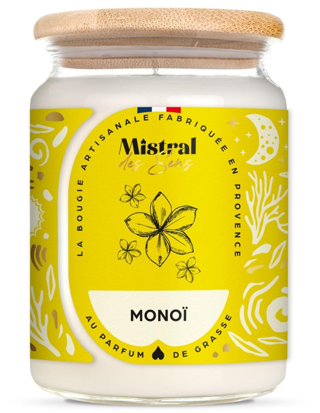 Duftkerze "Monoï", 150 Stunden, 700 ml Mistral des Sens