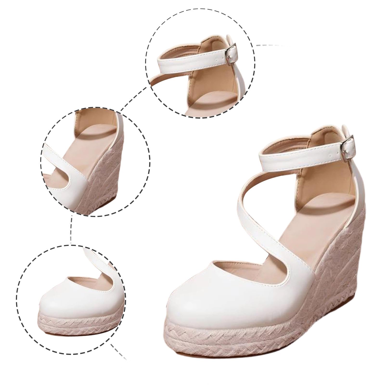 Generisch Zapatos de baile con plataforma para mujer, elegantes zapatos de novia con tiras tradicionales de tacones altos cómodos zapatos de fiesta con tacón para vacaciones de octubre
