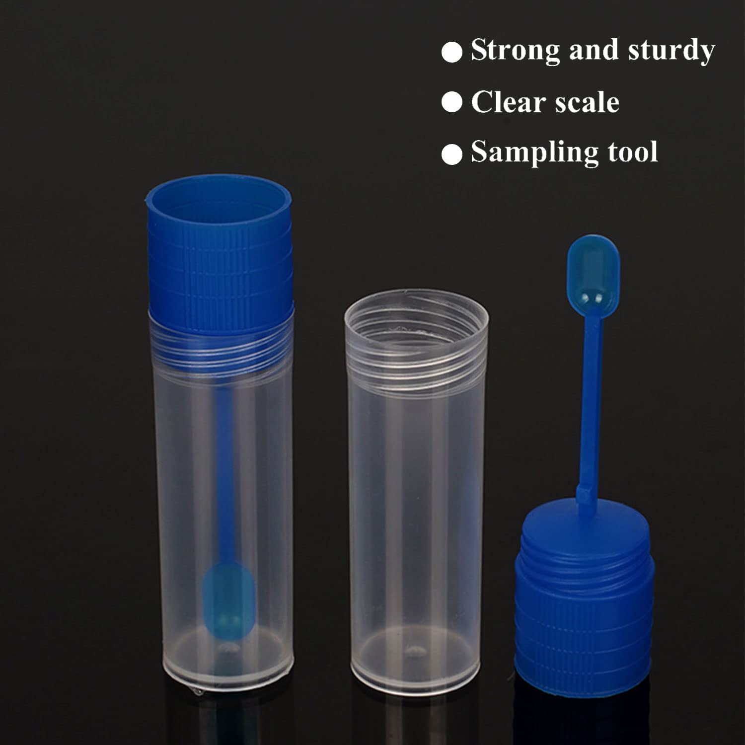 12x Kotprobenröhrchen 15 Ml Für Haustiere – Mit Löffel, PE-Material, Gut Verschließbar – Für Hund, Katze & Labor