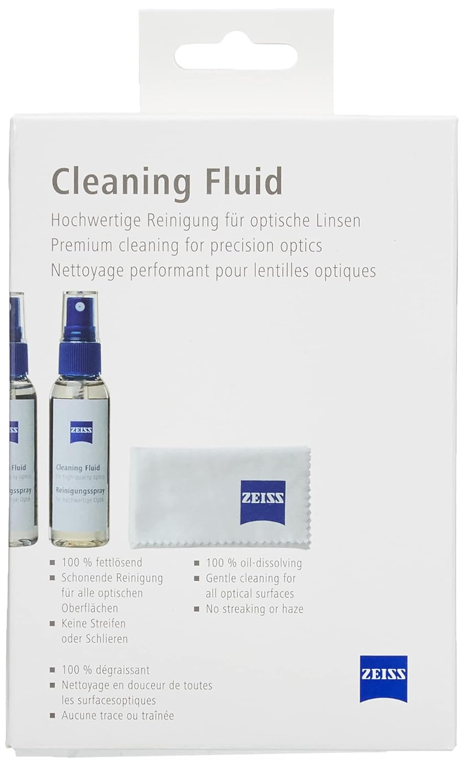 ZEISS Lens Cleaning Solution Kit 60ml with Microfiber Cloth Pack of 2