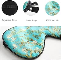 Vista 2 de Tim&Tina - Antifaz de seda para dormir (ajustable, plegable)., Seda, Flor verde, Talla libre